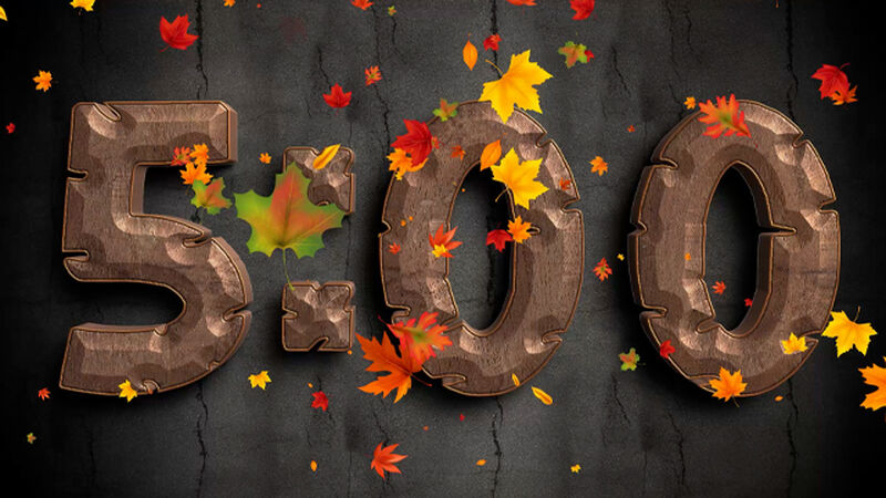 Autumn Wood Leaves Pop Countdown